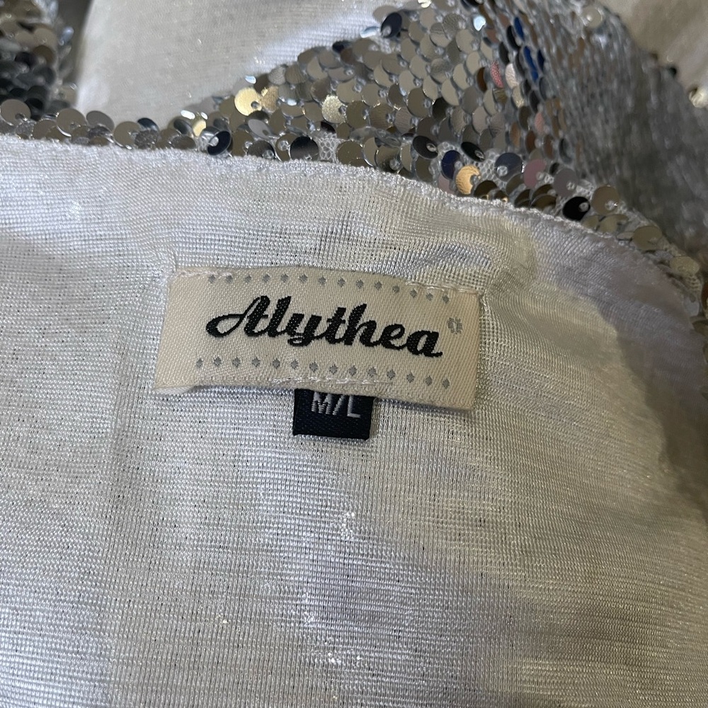 Statement Silver Sequin Cami With Gold Hardware S… - image 8